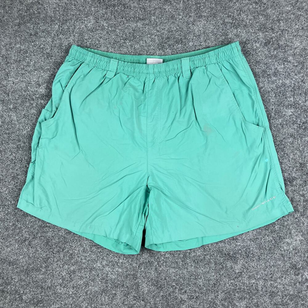 Columbia Swim Trunks Mens Size L Green Mesh Lined Quick Dry Outdoor Lightweight
